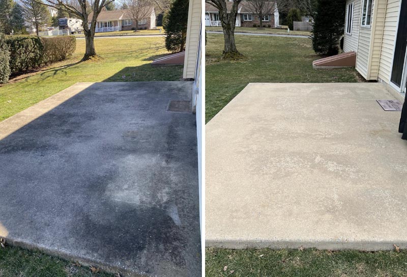 Yorgey's Pressure Washing - Before and After of Sidewalk in Allentown, PA