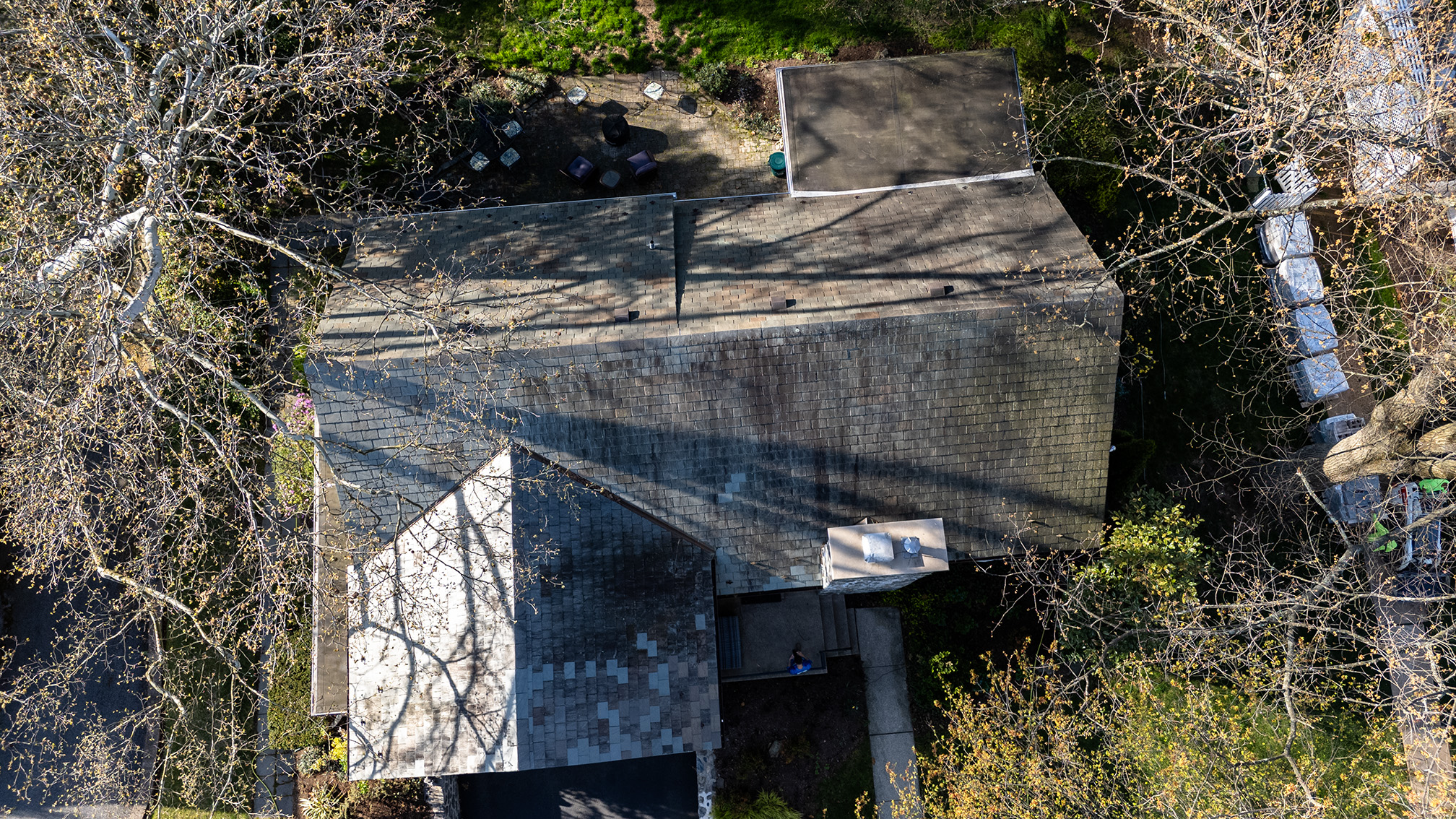 Before treatment of a slate roof washing in wyomissing, PA